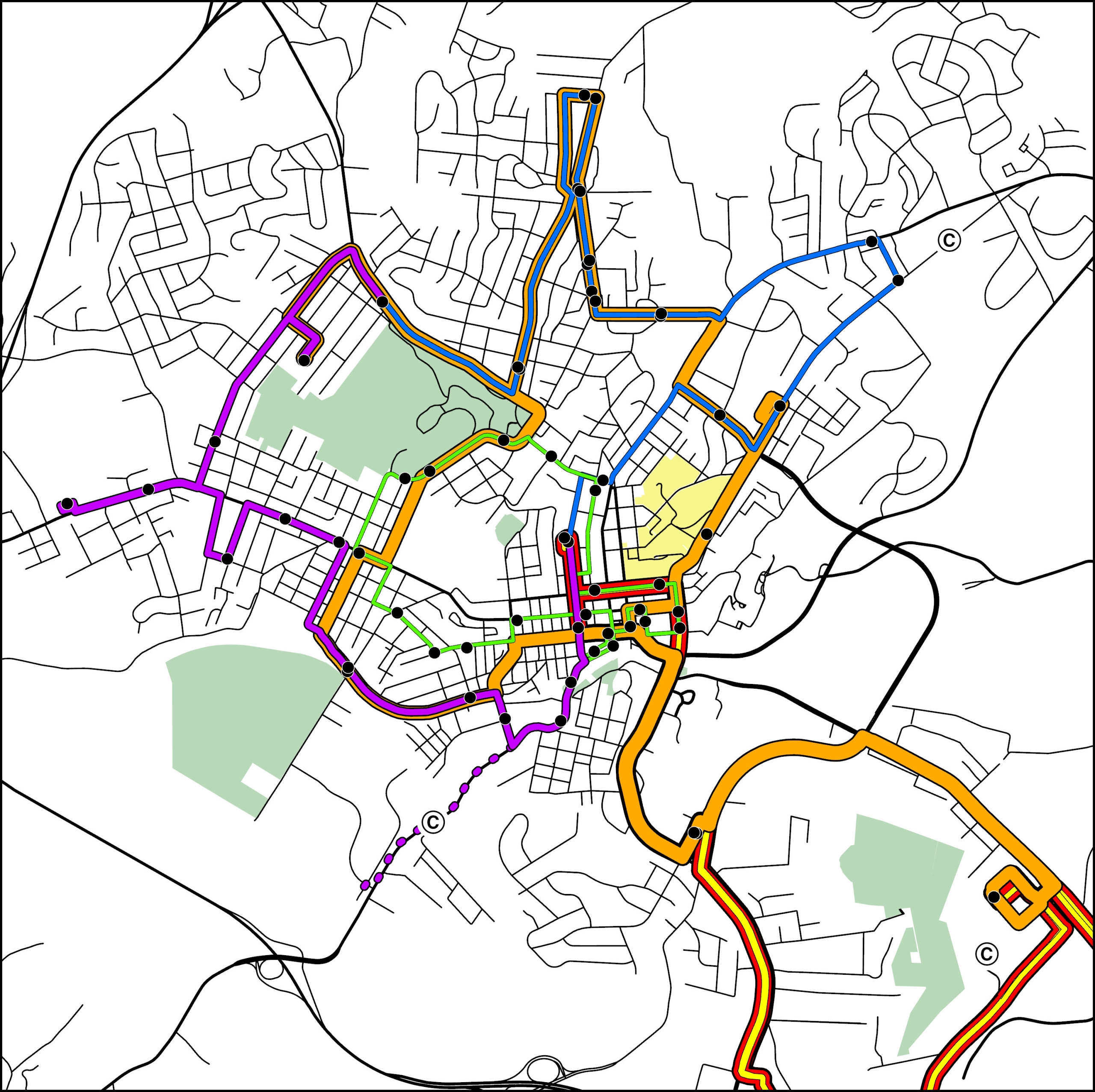 staunton north/west loops and downtown trolley